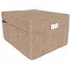 POKAR Fodera per Materasso Pieghevole 80x195x15 cm | Velluto a Coste | Funzione Pouf con Tasche Laterali | Copertura per Materasso per Ospiti | Certificato OEKO-TEX | Prodotto nell'UE | Beige