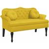 vidaXL Panca con Cuscini Gialla 120,5x65x75 cm in Velluto