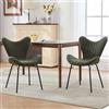 Ya-Home Set di 2 Sedie da Pranzo in Tessuto Sedie da Cucina Sedie da Salotto con Gambe in Metallo Sedie Imbottite Senza Braccioli per Sala da Pranzo/Soggiorno, Verde