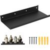 ANBEEISS 1 Pz Mensola Sospesa Nero, 30x13 cm | da Muro, Libreria a Parete, Montaggio a 4 Punti con Tasselli Gialli, per Cucina, Bagno, Camera Letto, Soggiorno