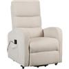 POLTRONE ITALIA Poltrona Relax Elettrica 4 ruote reclinazione poltrona per anziani soggiorno elevabile Detraibile 19% microfibra Beige