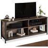 tectake® Credenza Cucina Versatile 147x41x60,5cm, 2 Scomparti con 2 Ripiani Regolabili, Mobile TV ideale TV 65 pollici, Dispensa Salvaspazio o Libreria Bassa, Casa e Cucina - Legno Industriale Scuro