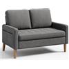 Blishom Divanetto,Divano moderno a 2 posti,Divano con braccioli con 2 cuscini per soggiorno,camera da letto,ufficio,facile da montare,121 x 76 x 87 cm,Grigio scuro