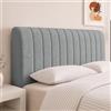 BOUFEIDA Federa per testiera, in pile al latte, con imbottitura, per la decorazione della camera da letto (grigio scuro, 180 x 70 cm)