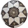 ChamChimi Pouf, comodo cuscino da pavimento per adulti, realizzato a mano, in vera pelle marocchina, rotondo, 55 x 35 cm, colore marrone, cuscino da seduta (non riempito)