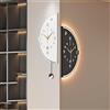 Vnook Orologio da Parete Moderno bifacciale, Orologio da Parete Decorativo a Batteria for Soggiorno, con Luce, Orologio angolare da Parete
