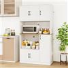 GIANTEX Armadio da cucina con stazione di ricarica, armadietto a buffet alto con scomparto per microonde, multiuso, 100 x 40 cm