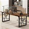 Lailang 160cm Scrivania Ufficio 160x80, Scrittoio Vintage, Scrivania Porta PC E Stampante, Tavolo Legno, Tavolo Riunioni Ufficio, Scrivania Grande, 160 x 80 x 75 cm, Rovere E Nero