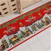 PETTI Artigiani Italiani - Tappeto Natalizio Cucina Antiscivolo Lavabile in Lavatrice, Passatoia Natalizia, Decorazione Natale Cucina 52x140 cm Villaggio di Babbo Natale, Made in italy