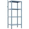 Brigros - Libreria Scaffale Metallico Fly 4 Ripiani 35x28x90 cm In Acciaio Laminato A Freddo, Verniciatura Epossidica Ceruleo, Scaffale Salvaspazio Per Casa E Ufficio