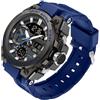 findtime Orologio militare, da uomo, digitale, militare, per attività all'aria aperta, grande, 5 ATM, impermeabile, digitale, cronografo, da uomo, colore nero e verde