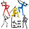 RQcMid Set di 5 action figure T13, Mini Legends con articolazioni mobili per animazione Stop Motion, decorazione da tavolo e da collezione, Dummy 13 action figure in cinque colori con armi e tipi di mani