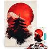 AITEXI puzzle 1000 pezzi per adulti Tramonto sulla pagoda giapponese Gioco impegnativo e gioco in famiglia Migliorare l'amore tra le coppie 38x26cm