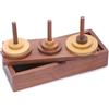 Ajuny Puzzle da Tavolo in Legno Hanoi Tower (9 Anelli) con Scatola Portaoggetti per Rompicapo Giochi di Logica Bambini e Adulti Sfide Fatte a mano Mastermind Fun Tower Puzzles
