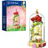 PAN TASY Le Petit Prince Set di Mattoncini Costruibili Altalena Rosa Modello Collezionabile Creativo Fai-da-te Copertura Antipolvere Alta Trasparenza Pezzo Decorativo Minifigure Narrativa Decorazione