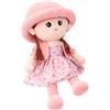 iEasey Bambola di pezza bambina carina giocattolo in peluche bambina dolce bambola principessa cappello e vestiti staccabili regalo per bambina da 0 anni in su, regalo per compleanno, battesimo, San