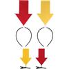 YIPFEN 4 Pezzi Cerchietto Capelli con Mollette e Freccia Divertente, Rosso Giallo (2 Cerchietti + 2 Clip) | Accessori per Travestimento e Feste di Halloween e Carnevale