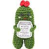 TOYMIS Cetriolo Positivo, Uncinetto Supporto Emotivo Cetriolo Uncinetto con Nota Bambole Uncinetto Positive per Regalo Motivazionale Casa Ufficio Auto Decorazione(Verde)