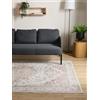 Interiyou Tappeto Vintage Gent - 120x170 cm Rosa/Beige - Pelo corto design retrò per salotto, camera da letto, lavabile e antiscivolo, motivo stampato