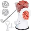 CucinaPro Tritacarne manuale con 2 piatti in acciaio inox, attacco per salsicce, pressa, base a ventosa resistente e design lavabile in lavastoviglie, per preparare salsicce fatte in casa, hamburger di manzo