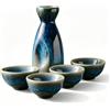 WARMWOO - Set da sake in ceramica da 5 pezzi: set da sake in porcellana in stile vintage, 4 bicchieri da sake, 1 pentola da sake, set da sake in porcellana per casa e feste
