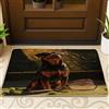 Generic Zerbino nero con divertente Rottweilers Dog Front Out Inside Entrance 29 * 17, Tennis Sport Cucciolo Zerbino Antiscivolo per All'Aperto, Piccolo Simpatico Animale Stampa Animale Domestico Patio Garage