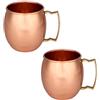 Zap Impex Moscow Mule - Set di 2 tazze in rame massiccio 100% fatto a mano in puro rame alimentare - 16 oz di alta qualità per cocktail in vetro di rame