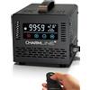 Charmline generatore di ozono smart per eliminazione odori in stanze, auto, aree animali e cantine, macchina ozono con telecomando, modulo ozono a tubo al quarzo, 60.000 mg/h, Nero