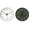 Lapiglo Orologio da parete rotondo luminoso da 30 cm, silenzioso, senza ticchettio, movimento al quarzo, si illumina al buio, ampio display, in vetro temperato, decorazione moderna per camera da letto