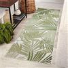 rugsx Passatoia SISAL SION Foglie di palma, tropicale Tessuto piatto per cucina, corridoio, soggiorno, robusto, ecru/verde 80x250 cm