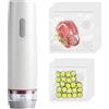 Euakee Set Di Sigillatrici Sottovuoto Portatili Per Alimenti, Macchina Sottovuoto, Ricaricabile, Macchina Sottovuoto, Per Conservazione Degli Alimenti, Con 30 Sacchetti Sottovuoto Riutilizzabili (Bianco).