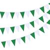 Tatuo Bandierine Bianco Verde 20 m con 60 Gagliardetti, Grande Bandiera Ghirlanda in Poliestere Resistente alle Intemperie con Corda in Nylon Decorazione per Festival di Tiro Feste Matrimonio