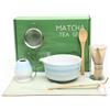 Wusboo Matcha Kit 8 Pezzi, Blu Sfumato, Ciotola per Matcha, Frusta in Bambù, Colino, Cucchiaio und Accessori - Kit Completo per Principianti e Appassionati