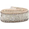 Miskall Nastro di strass, 2,5 cm fai da te diamante maglia avvolgere rotolo strass di cristallo decorazione del nastro a catena(bianco d'uovo)