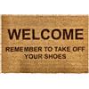 Generico Zerbino in Fibra di Cocco Naturale, 40x60 cm, con Scritta 'Welcome' e Promemoria Scarpe