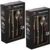 Toilinux.com Green Harmony - Set di 2 posate in acciaio INOX, 48 pezzi, colore: oro