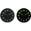 Lapiglo Orologio da parete rotondo luminoso da 30 cm, silenzioso, senza ticchettio, movimento al quarzo, si illumina al buio, ampio display, in vetro temperato, decorazione moderna per camera da letto