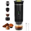 ADEMOKE Macchina per caffè espresso portatile, 3 in 1, con batteria, mini macchina da caffè da viaggio, compatibile con capsule di caffè e caffè macinato, per auto, campeggio, escursionismo, ufficio, camper
