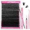 FADLASH Fluffy Manga - Ciglia a grappolo 60D, curvatura a D, 0,07, 8-16 mm