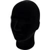 MapofBeauty Nero Velvet Foam Mannequin Testa Male Styrofoam parrucca Testa | Display Stand,per Hats,Helmets,Sunglasses,Gioielleria