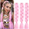 Shangxiu Extension Per Treccine Africane,extension capelli treccine Ombre Jumbo Treccia,Sintetici Treccia Per Capelli Per Uncinetto Twist (24zoll(3per Pack),rosa chiaro)