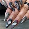 Carufin 24 Pz Halloween Spider Web Dark Frosted False Unghie Zombie Sposa Punta Punta Falsa Unghie Premere Su False Unghie