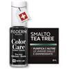 PODERM Smalto Cura per Unghie con Tea Tree - Nero | Swiss Lab - 8ML | Arricchito con Tea Tree, Silicio & Biotina | Purifica, Schiarisce & Nutre le Unghie Gialle | Creato da una Podologa