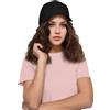 Ausing Parrucca cappello con parrucca corta ondulata riccia parrucca per donne 11,8 pollici/30 cm ricci parrucca capelli marrone