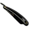 TRU BARBER Rasoio da barba professionale in acciaio inox per barbiere, uso professionale, nero