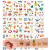 Qpout 12 fogli di tatuaggi temporanei estivi, impermeabili, con uccelli tropicali e frutta, rosa, uccelli, ananas, anguria, Hawaii, per vacanze in spiaggia, feste in piscina