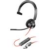 HP Poly Cuffie monoaurali Poly Blackwire 3310 con connettore USB-C, certificate per Microsoft Teams + adattatore USB-C/A