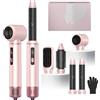 Atopskins Styler 5 in 1 Airbrush Styler con Schermo LCD e 3 Impostazioni di Calore Con Asciugacapelli da 1000 W, Spazzola ad Aria Calda, Spazzola per Asciugacapelli, Spazzola Rotonda