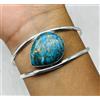 Bracciale Cuff In Argento Sterling 925 Fatto A Mano In Turchese Blu E Rame RM-25