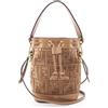 FENDI Borsa a tracolla FENDI Mini Montresor 8BS093AT14F19P8 pelle tessuto grigio NUOVO